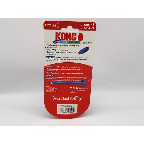 KONG Core Strength Rattles Dog Toy Medium Red Blue Reinforced Core Chew Fetch - Picture 2 of 2